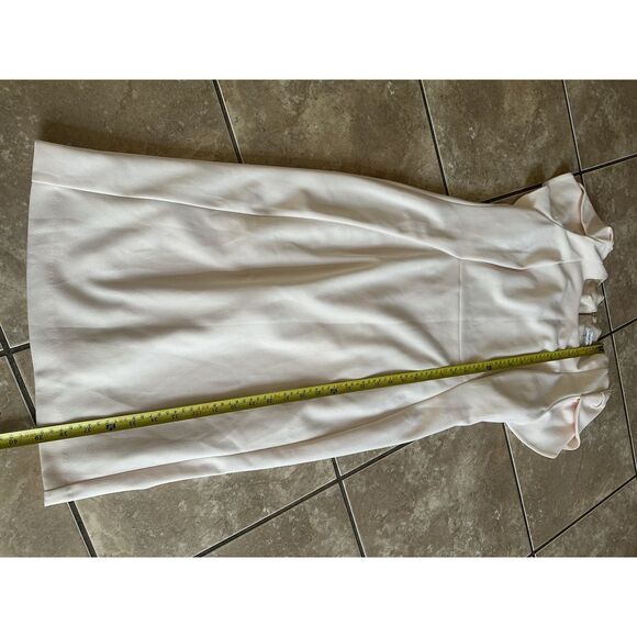 Calvin Klein 8 Blush Pink Career Dress Exposed Zipper Pleated Sleeves - Picture 2 of 6